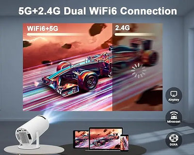 4K HD Smart Mini Projector with WiFi6 & BT 5.0
