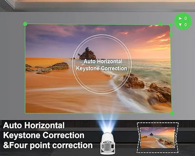 4K HD Smart Mini Projector with WiFi6 & BT 5.0